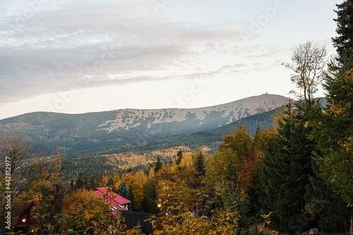 The top of the mountains against the backdrop of the sky, mountain range