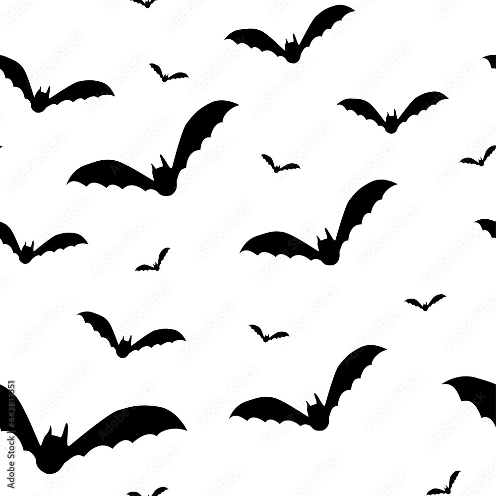 Vector seamless pattern for Halloween black bat is suitable for printing on fabric, website design, advertising brochures Vector seamless pattern for Halloween black bat is suitable for printing on fabric, website design, advertising brochures