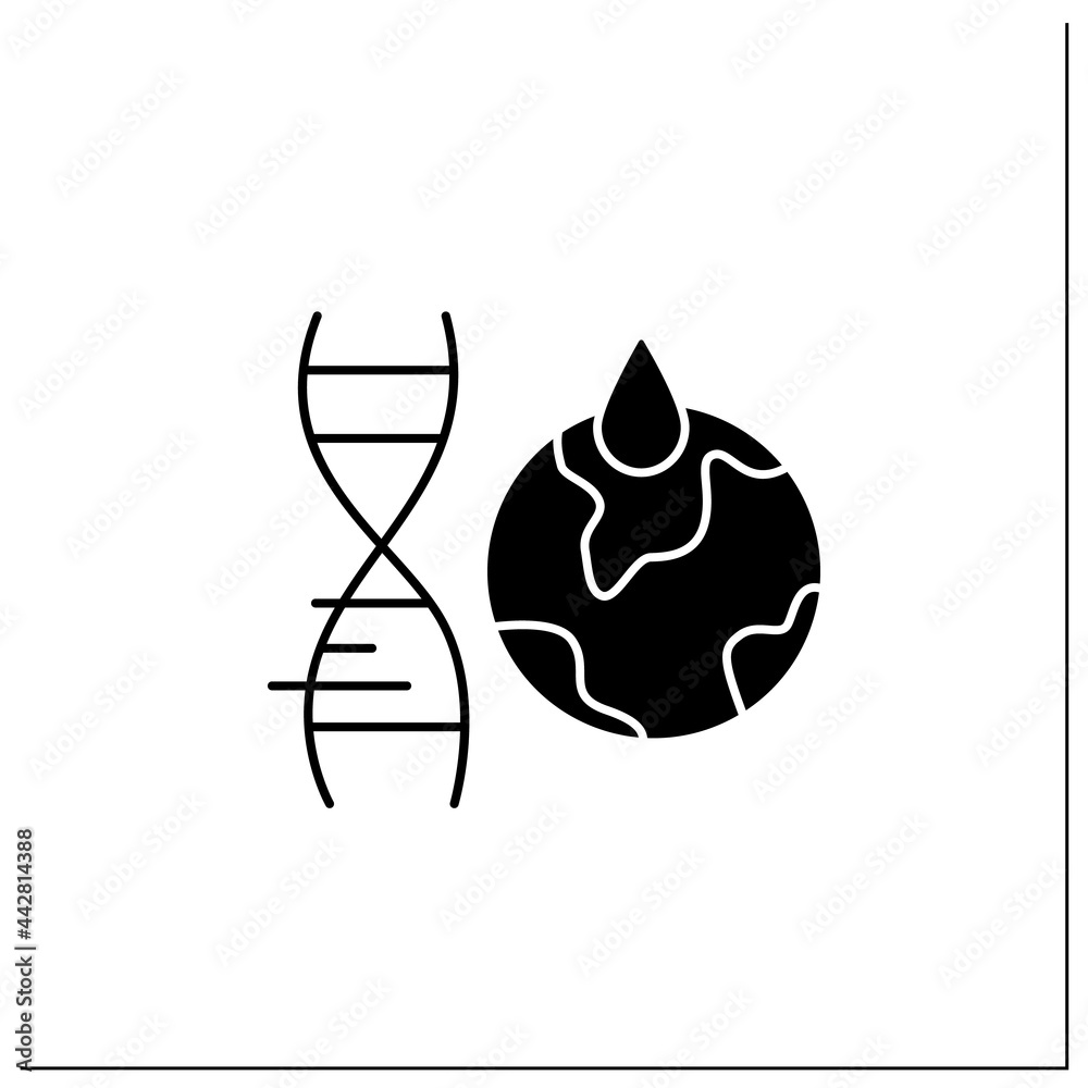 Climate change glyph icon. GMO harmful effects on climate. Global warming. Genetically modified organism concept.Filled flat sign. Isolated silhouette vector illustration Climate change glyph icon. GMO harmful effects on climate. Global warming. Genetically modified organism concept.Filled flat sign. Isolated silhouette vector illustration
