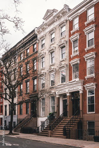 Residential buildings on 10th Street at Tompkins Squre  East Village  New York City