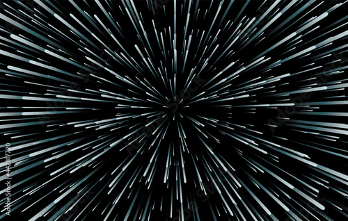 Star warp. Hyperspace of white stars. vector background