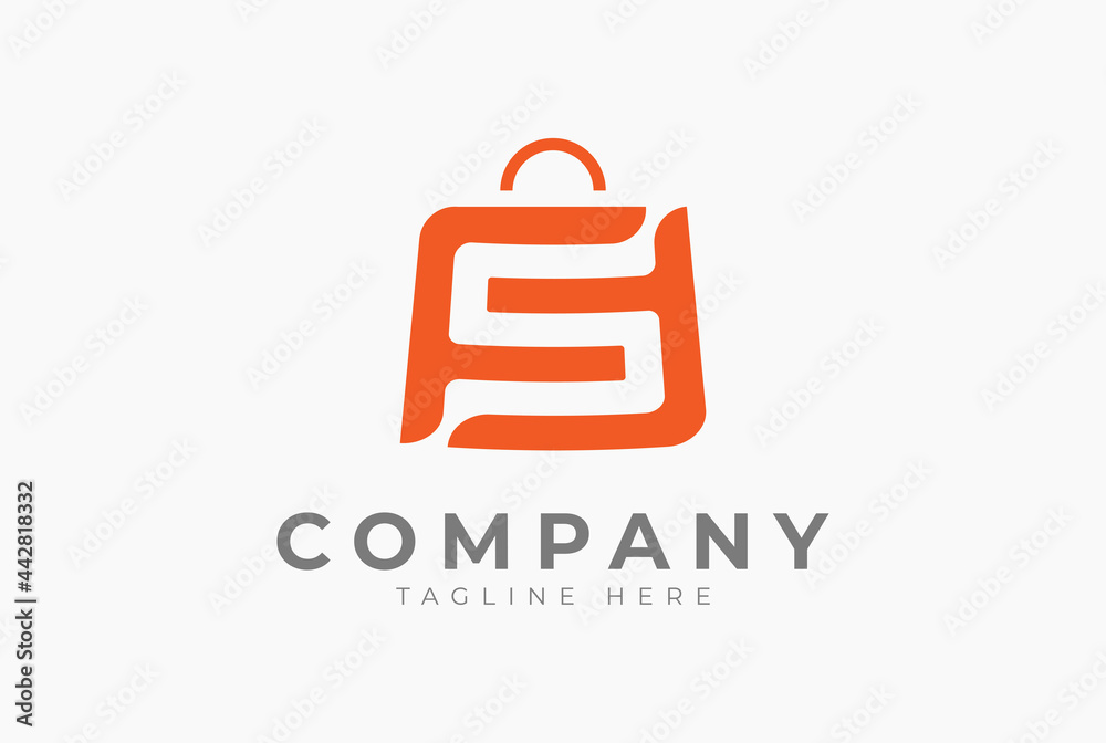 Initial F and S Shopping modern and simple Logo Initial F and S Shopping modern and simple Logo