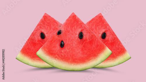 Watermelon on the pink background.