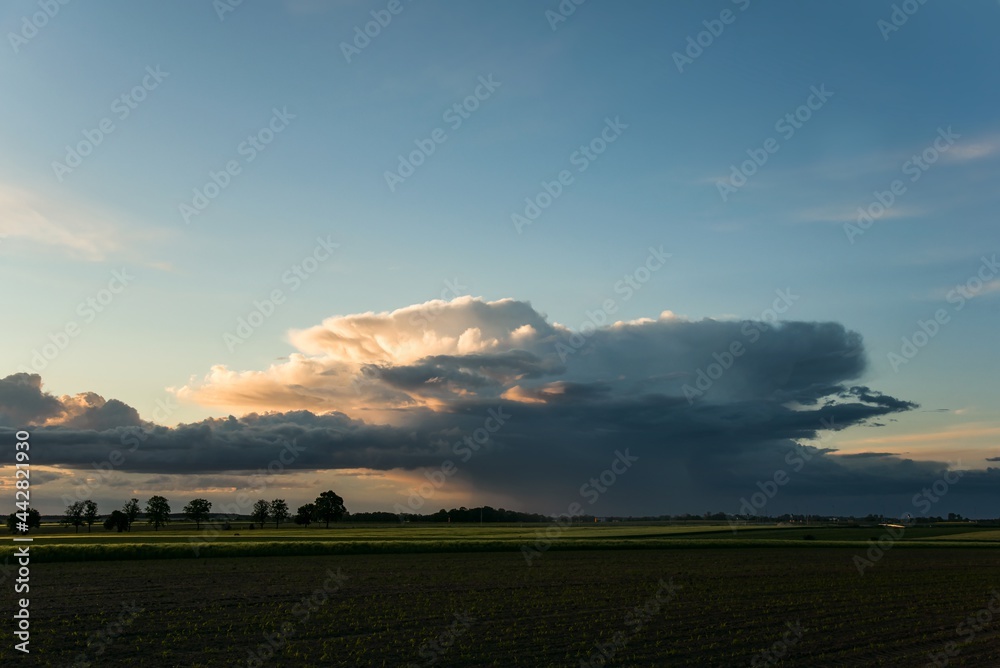 large rain cloud far into the sky