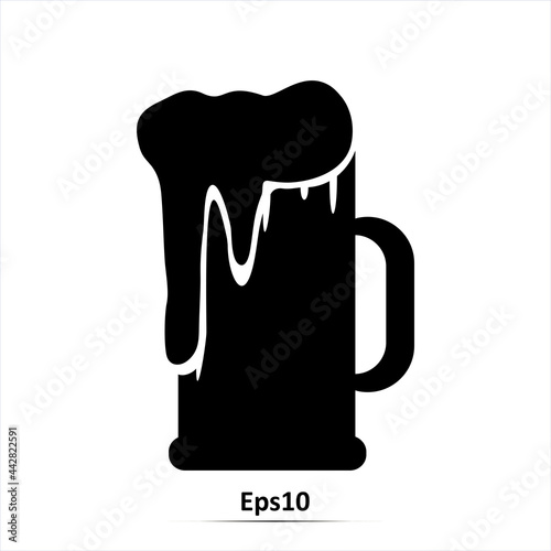 Vector black beer icon. Eps10