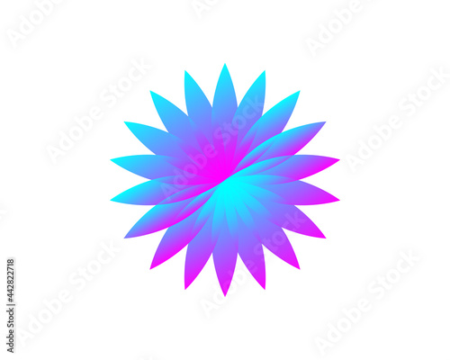 Abstract flower logo icon design. Elegant crown line symbol. Universal premium vector sign.