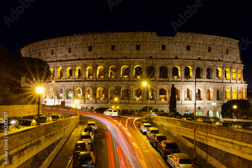 colosseum at night city