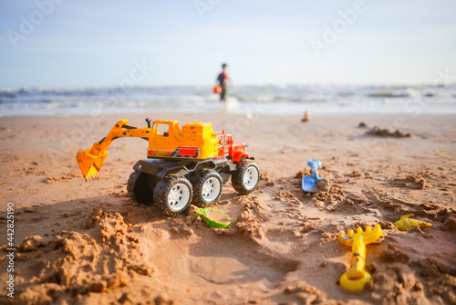 tractor on the beach