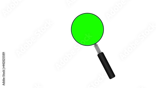 Animated magnifying glass with green screen