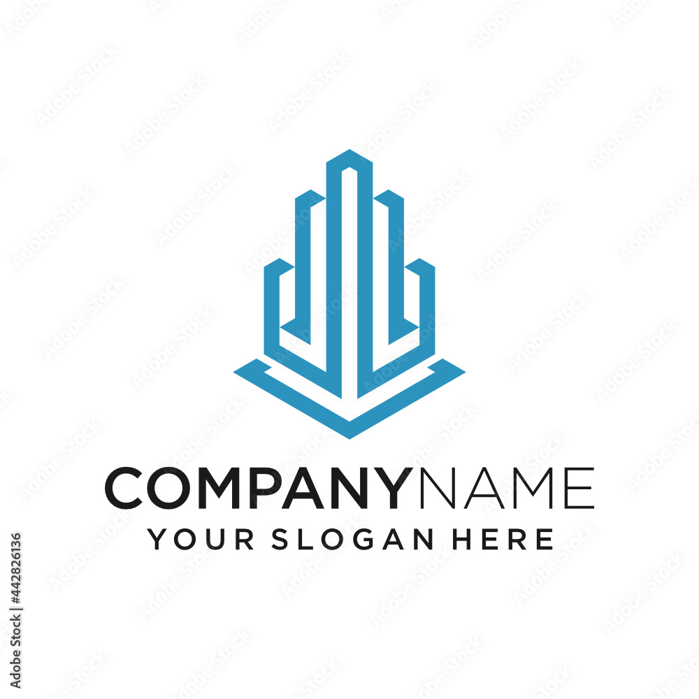 Skyscraper Building Business Finance Logo Design