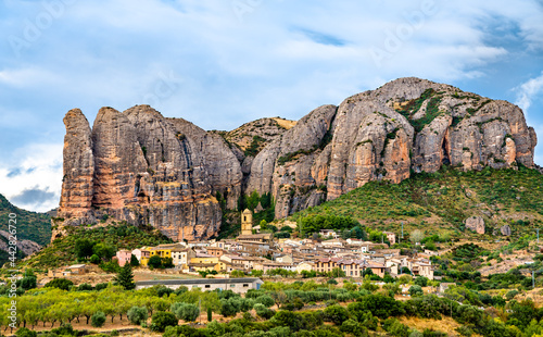 Los Mallos de Aguero, rock formations in Huesca, Spain photo