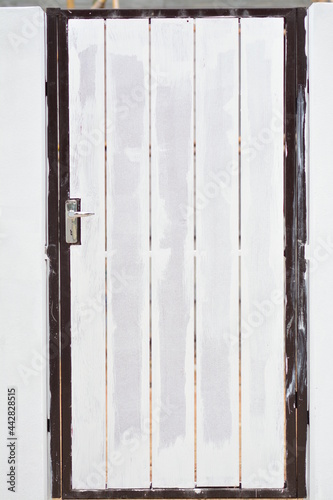 wooden door on white background