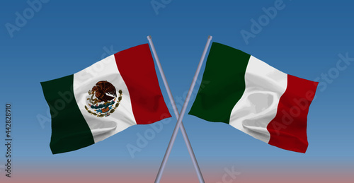 メキシコとイタリアの国旗