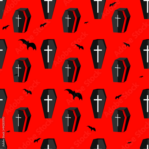 Halloween seamless pattern. Holiday poster design template. Carnival background, loading page, vector illustration