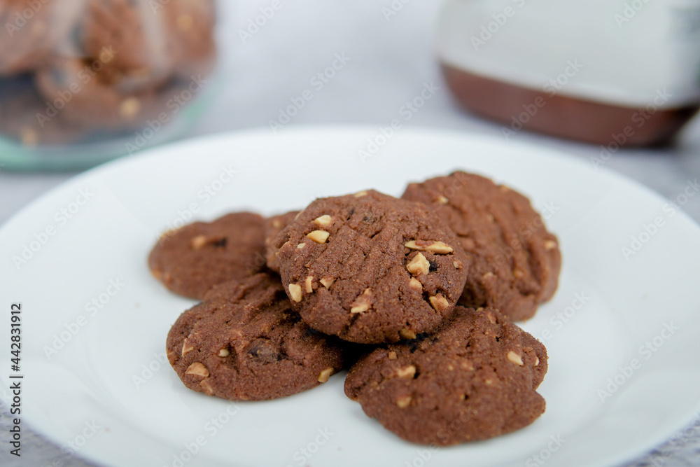 Homemade chocolate chips cookies fresh out of the oven