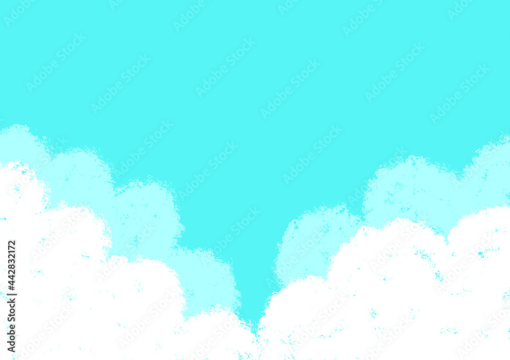 Obraz premium 夏雲手描きイラスト