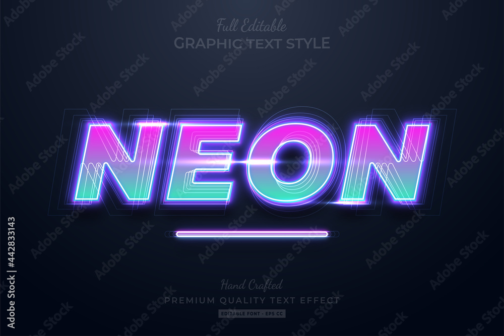 Neon Gradient Text Effect Editable Premium Font Style
