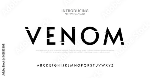 Elegant horror alphabet font. Typography urban style fonts for film production, cover, poster, flyer, banner, movie logo design