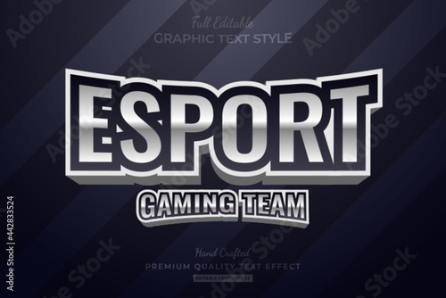 Esport Silver Text Effect Editable Premium Font Style