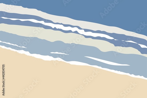 a seashore view of the waves.