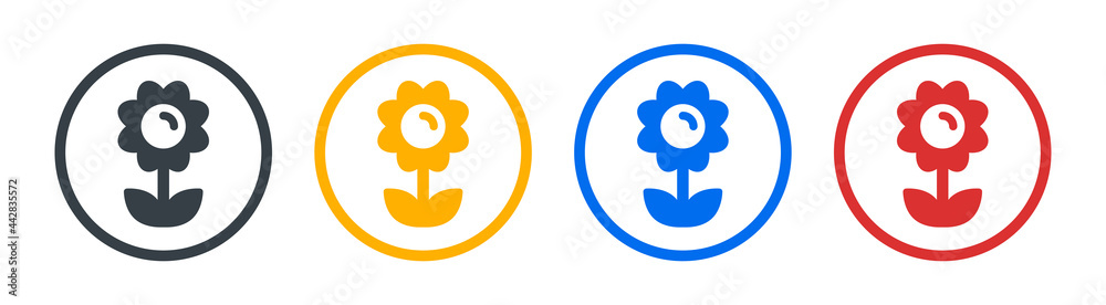Flower icon set. Flower plant nature symbol concept. Vector illustration Flower icon set. Flower plant nature symbol concept. Vector illustration