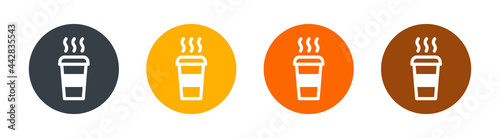 Paper coffee cup vector icon. Take away drink symbol. Vector illustration
