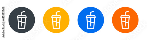 Drink icon. Smoothie plastic cup icon isolated on white background.