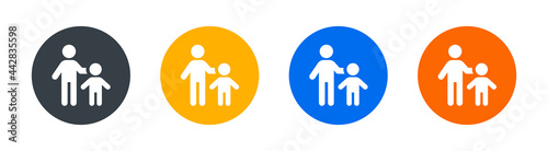 Single father with his son icon sign. Fatherhood concept