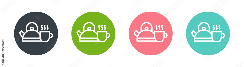Tea icon set. Containing teapot, cup, mug, teabag symbol. Tea icon set. Containing teapot, cup, mug, teabag symbol.