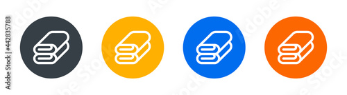 Folded towel vector icon set.