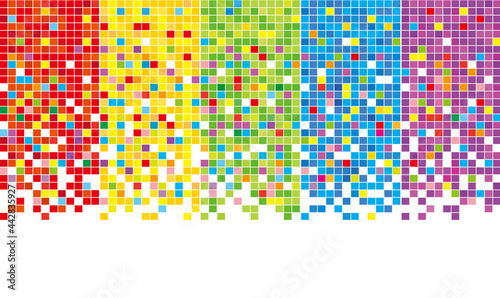 モザイクパターン　虹色の背景素材