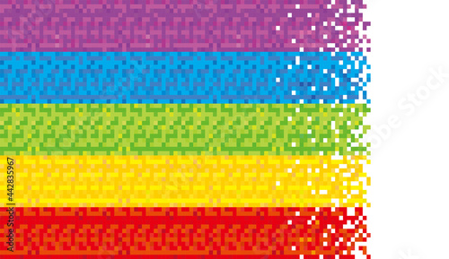 モザイクパターン　虹色の背景素材