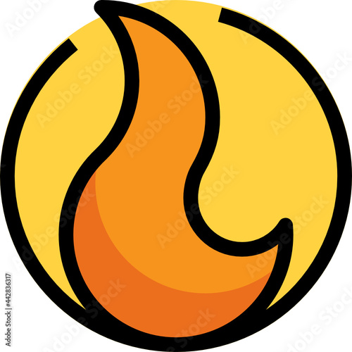 fire color outline icon