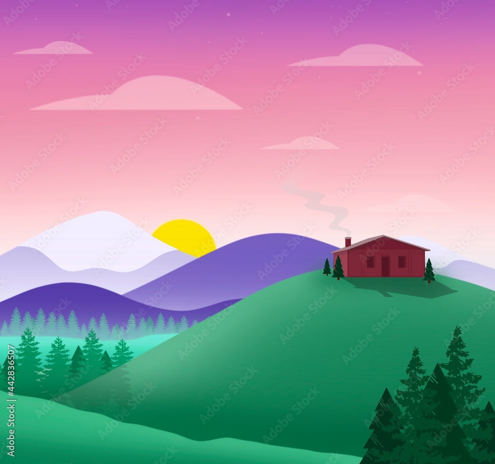 Fototapeta premium house in the mountains