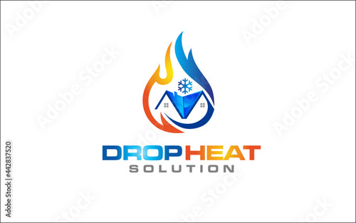 Illustration graphic vector of plumbing, heating and cooling service Logo Design template