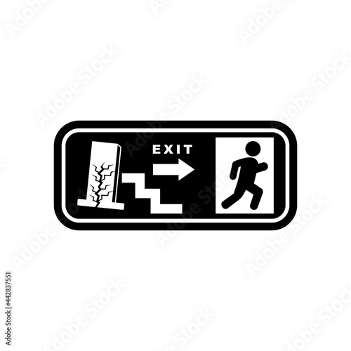 emergency exit sign icon vector symbol