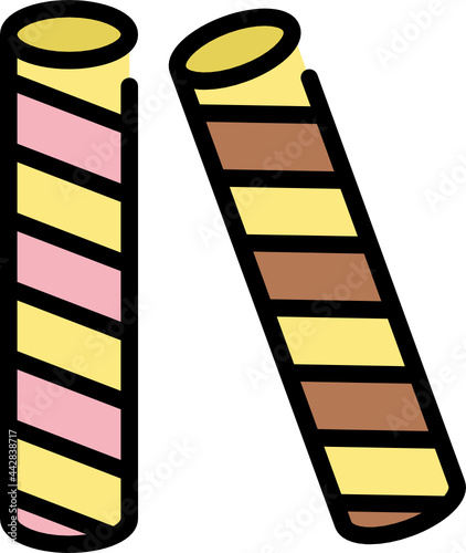 wafer sticks color outline icon