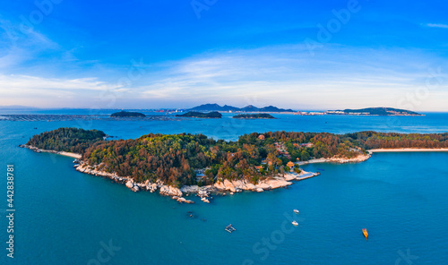 Aerial view of dongshanyu Island, Zhangzhou City, Fujian Province, China