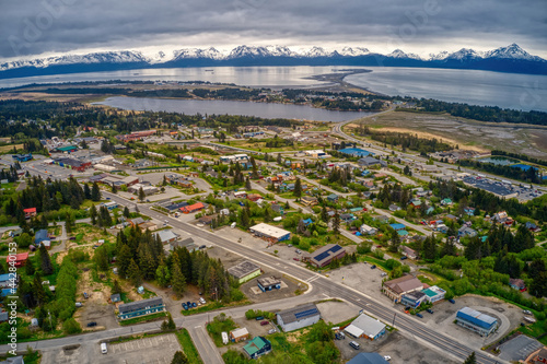 Aerial View of Homer, Alaska during Summer photo