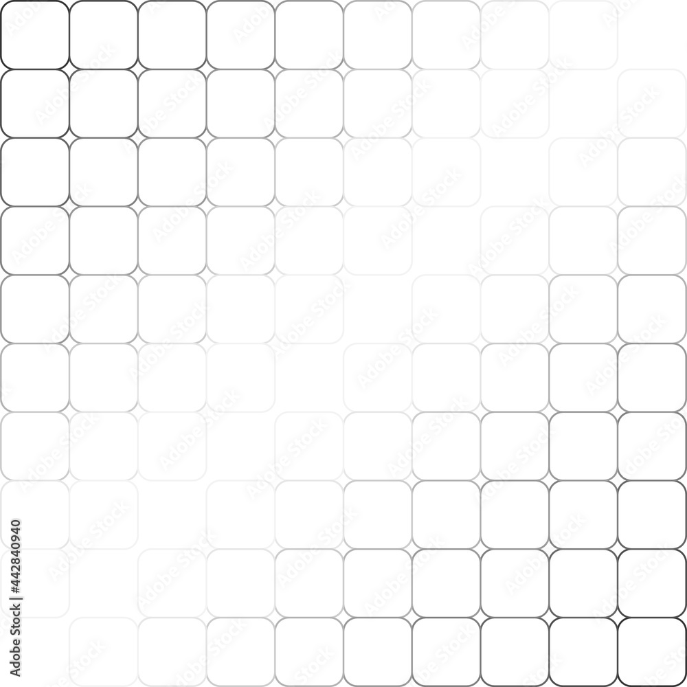 white paper texture background illusion pattern from white to balck linear round square shape.