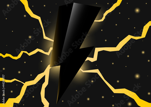 Lighting bolt, abstract background, poster design template, vector illustration