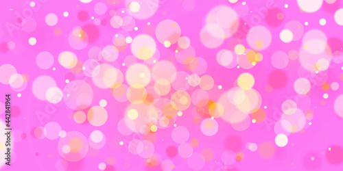 Abstract white circle glitter on pink background