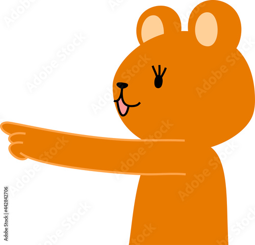 指をさして案内する可愛いくまのイラスト