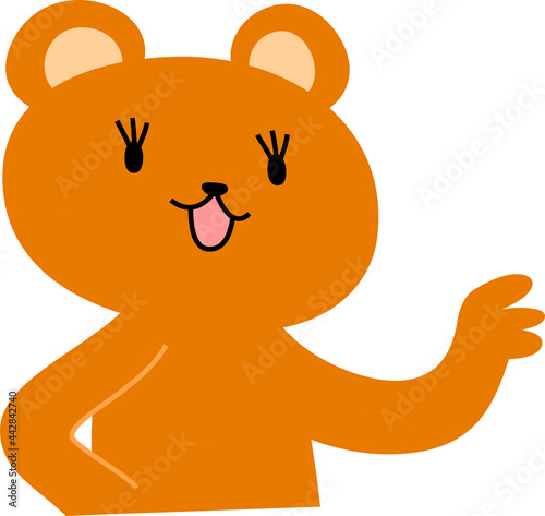 指をさして案内する可愛いくまのイラスト