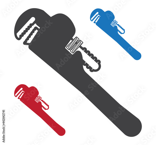 pipe wrench flat icon for apps or websites photo