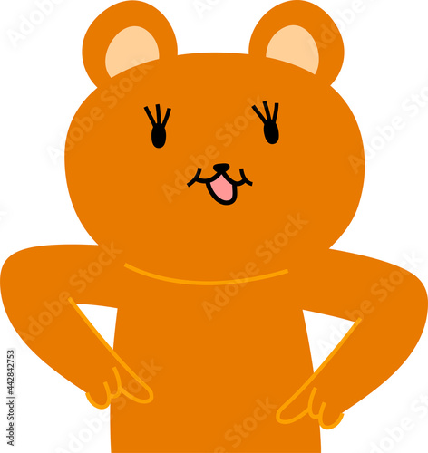 指をさして案内する可愛いくまのイラスト