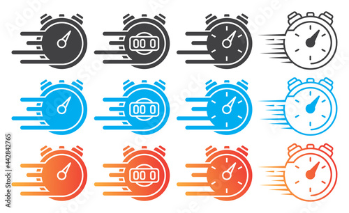 Fast time flat vector icon for apps or websites