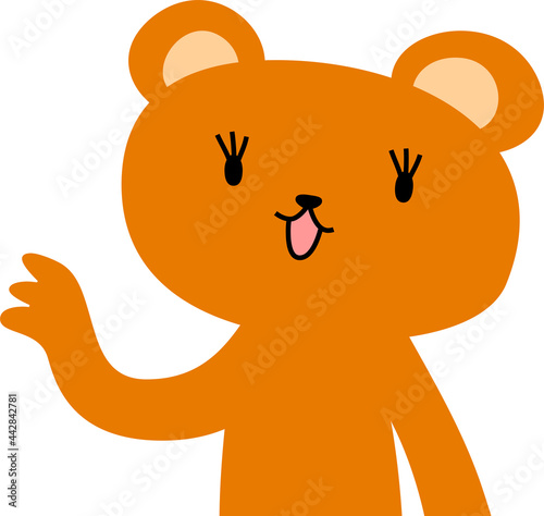 指をさして案内する可愛いくまのイラスト