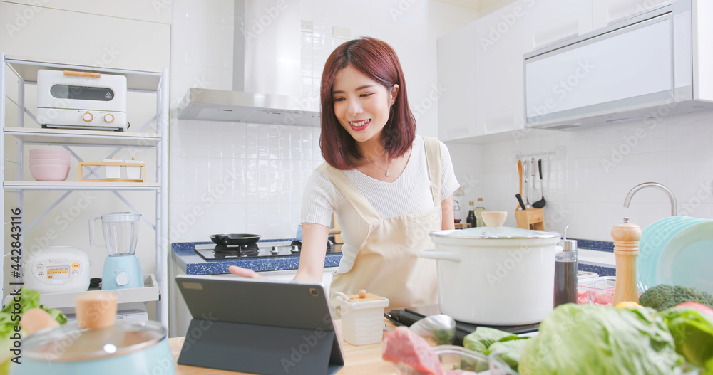 cooking recipe on digital tablet cooking recipe on digital tablet