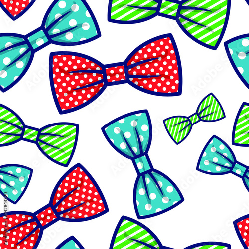 Vector Seamless Pattern of Bow Ties